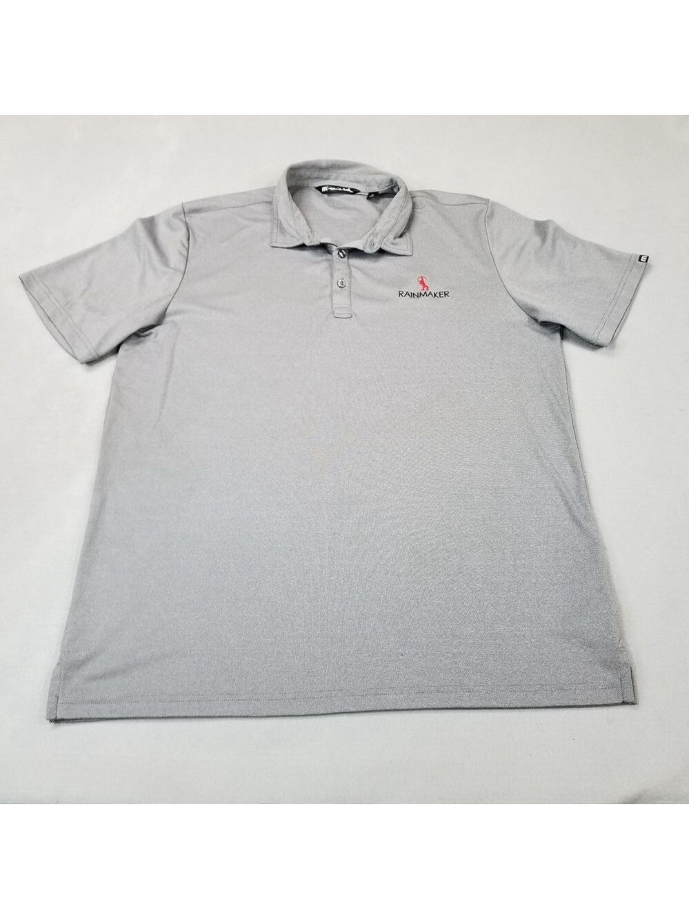 Travis Mathew Polo Shirt Mens Size XL Gray Rain Maker Native American Logo